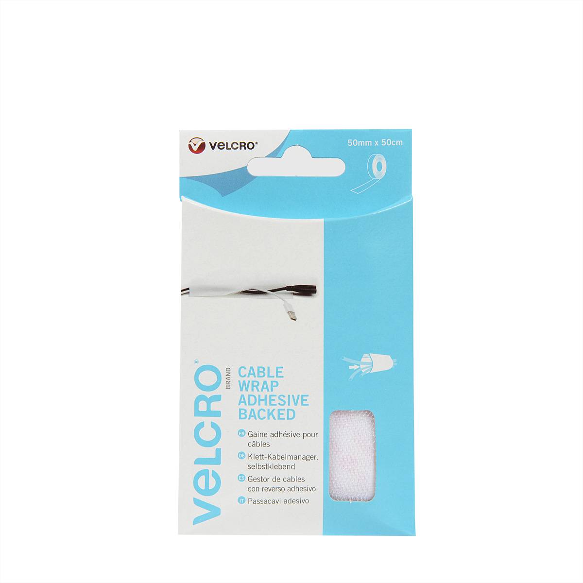VELCRO® VEL-EC60392 Hook-and-loop cable manager stick-on Hook and loop pad (L x W) 500 mm x 50 mm White 1 pc(s)-2