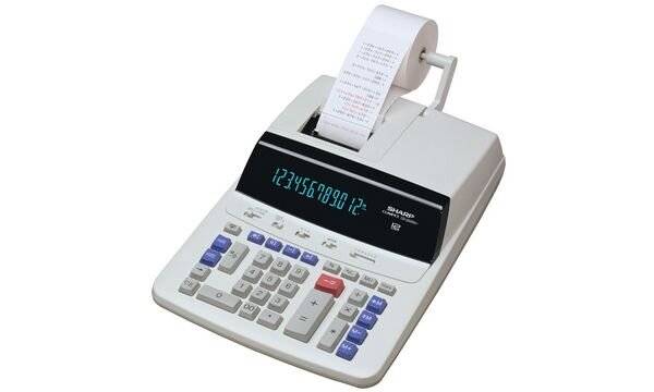 Sharp CS-2635 RHGY Calculator with built-in printer Grey Display (digits): 12 mains-powered (W x H x D) 250 x 87 x 345 m-1