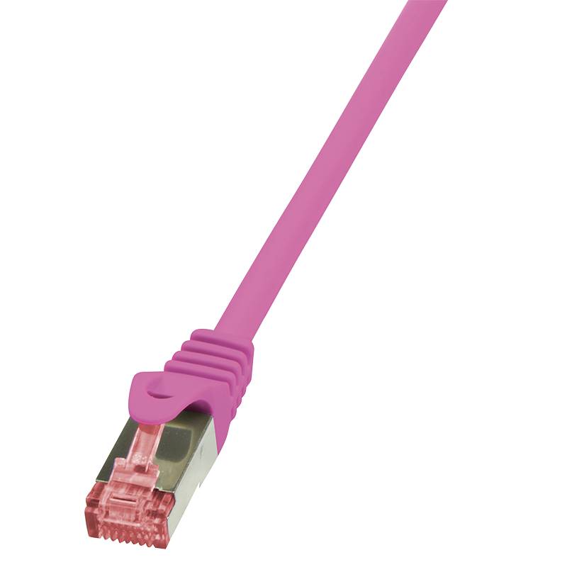 LogiLink CQ2059S RJ45 Network cable, patch cable CAT 6 S/FTP 2.00 m Pink Flame-retardant, incl. detent 1 pc(s)-1