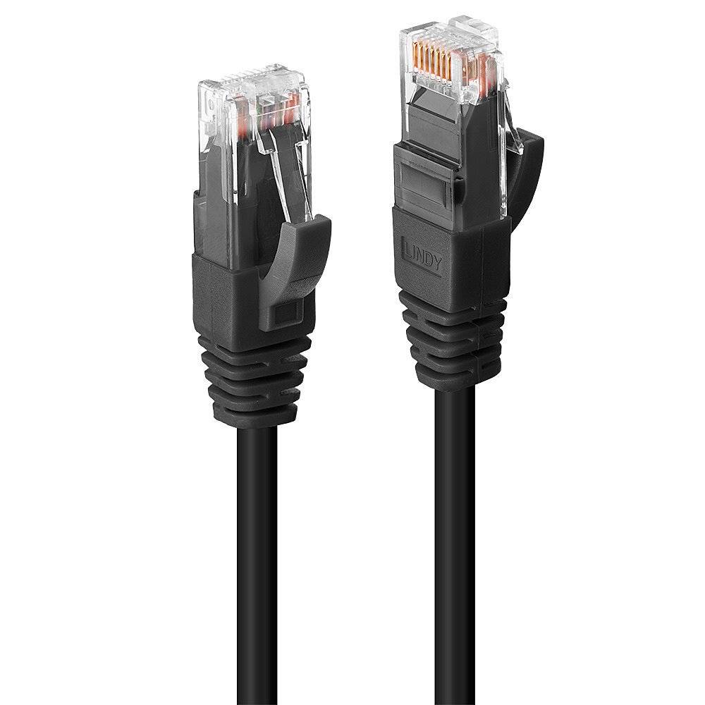 LINDY 45435 RJ45 Network cable, patch cable CAT 6 U/UTP 5.00 m Black incl. detent 1 pc(s)-1