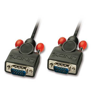 LINDY VGA Cable VGA 15-pin plug, VGA 15-pin plug 5.00 m Black 31443 double shielding VGA cable-1