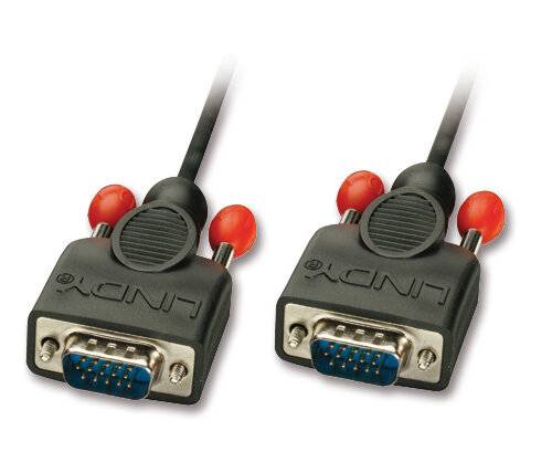 LINDY VGA Cable VGA 15-pin plug, VGA 15-pin plug 5.00 m Black 31443 double shielding VGA cable-2