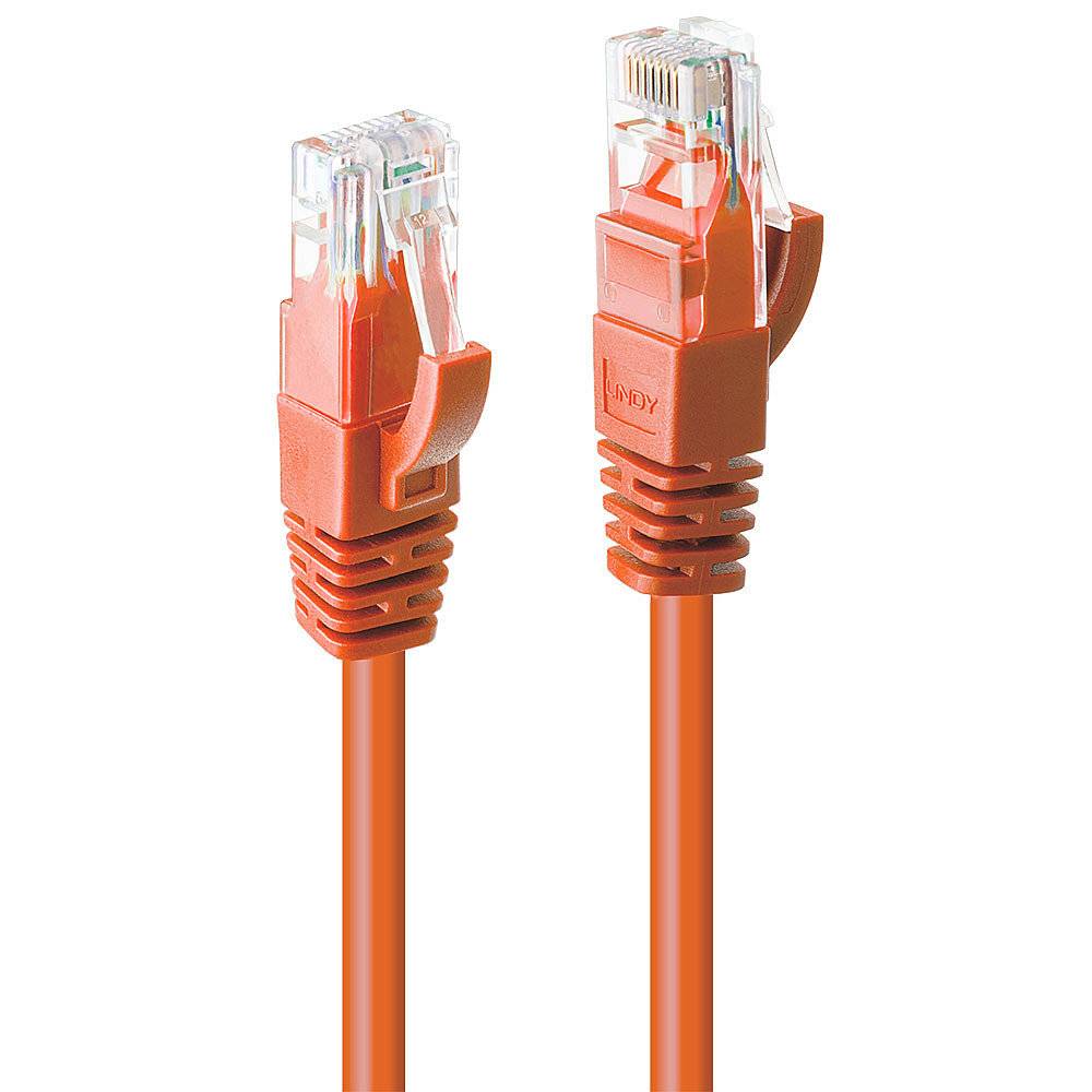 LINDY 48110 RJ45 Network cable, patch cable CAT 6 U/UTP 5.00 m Orange incl. detent 1 pc(s)-1