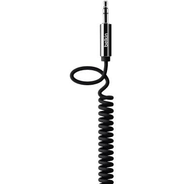 Belkin AV10126cw06-BLK Jack Audio/phono Cable [1x Jack plug 3.5 mm - 1x Jack plug 3.5 mm] 1.80 m Black Spiral cable-1