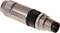 A cylindrical metal plug with a black thread and multiple electrical pins, used for cable connections in electronics.