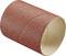 A red sandpaper roll. It is used to smooth surfaces or remove material.
