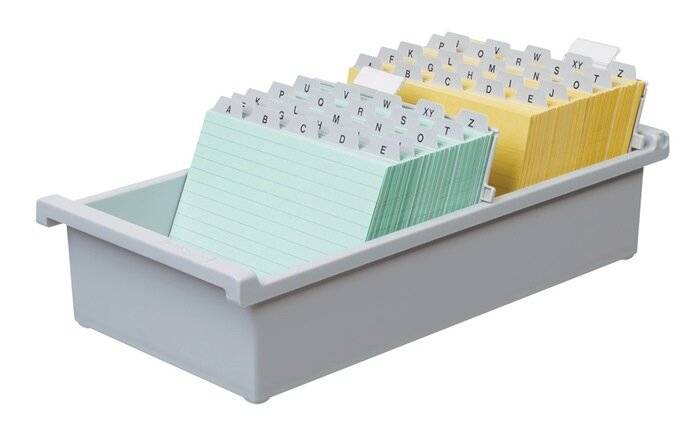 HAN HAN - Kartei - für A7 - Kapazität: 1300 Karten 957-0-11 Card index tray Light grey No. of cards (max.): 1.300 cards -2
