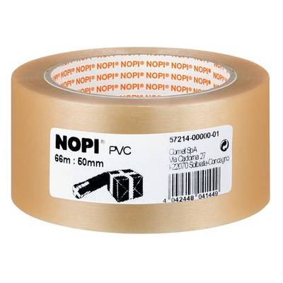 Nopi PVC 57214-00000-01 Packaging tape  Transparent (L x W) 66 m x 50 mm 1 pc(s)
