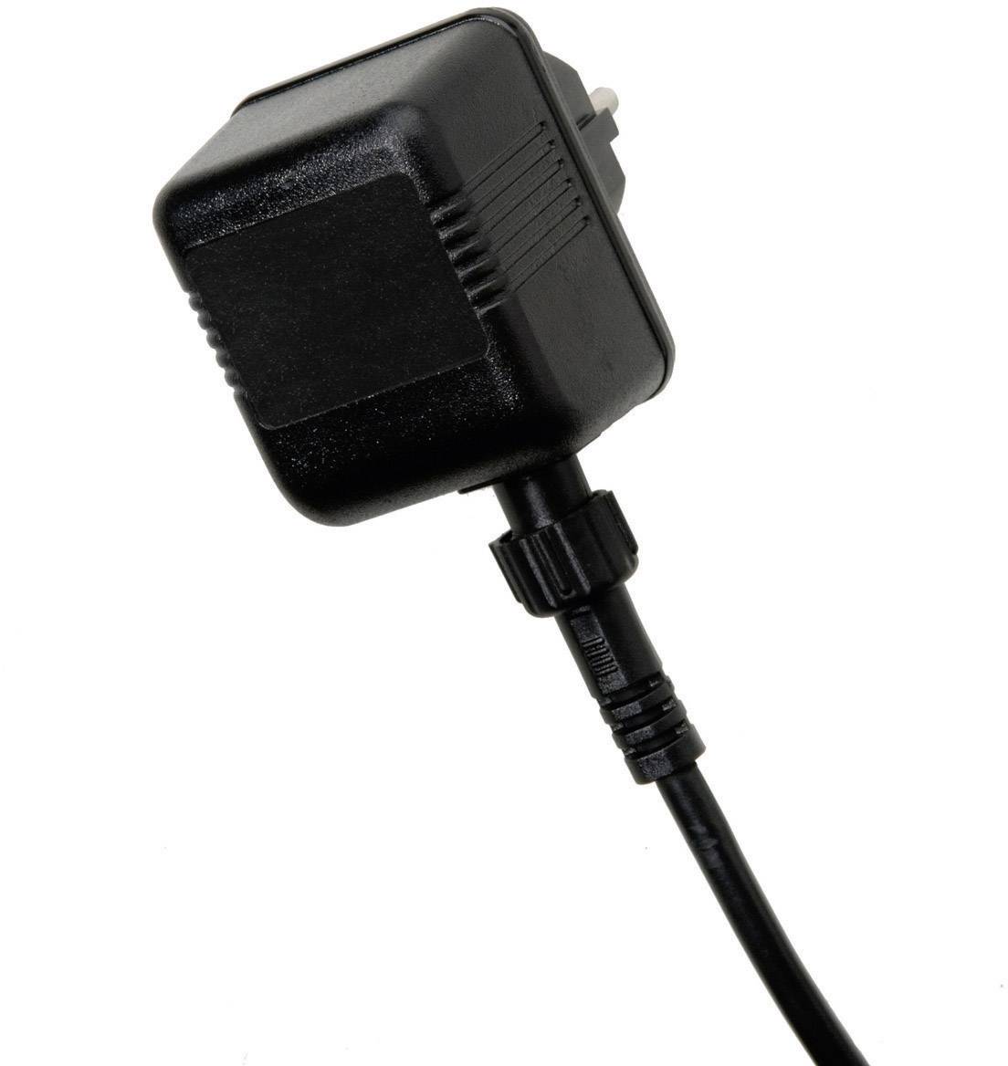 Black power supply with cable, suitable for charging electrical devices.