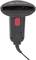 A black Manhattan hand scanner with a red button and connection cable, suitable for scanning barcodes in shops or warehouses.