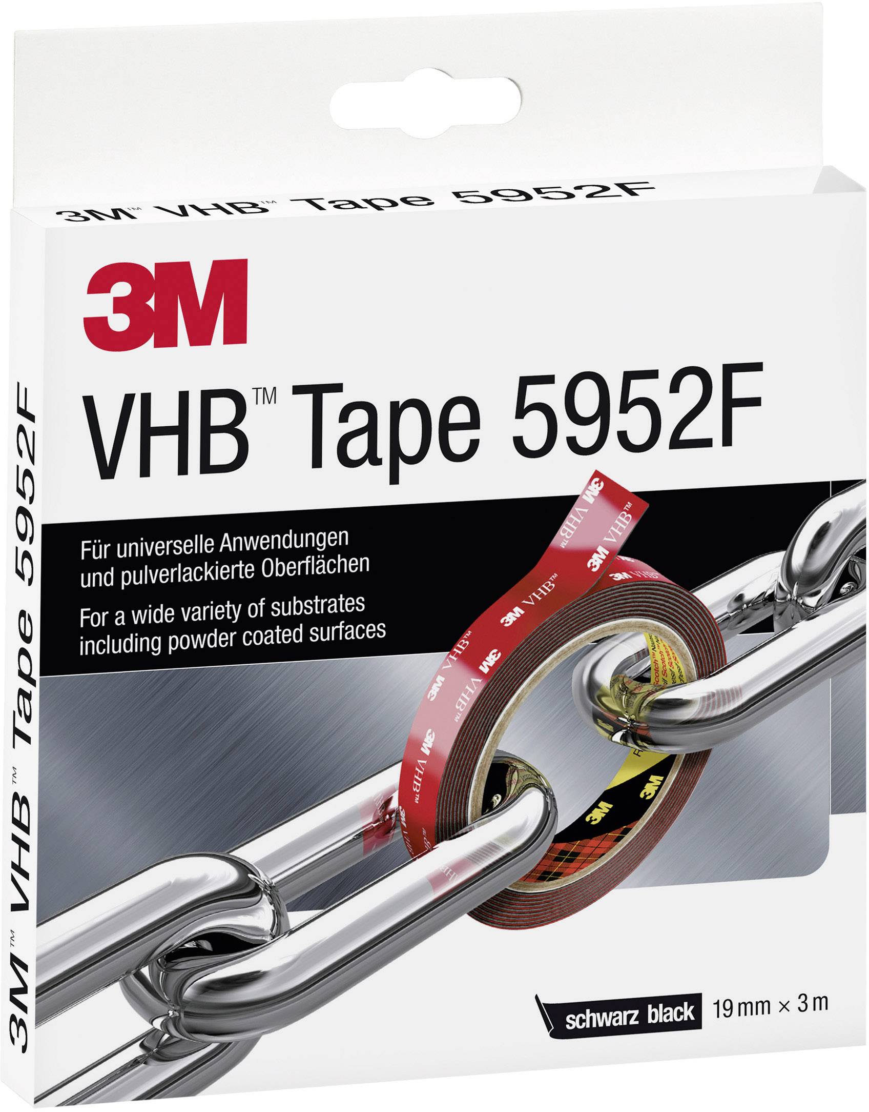 het is nutteloos Leggen dichtheid 3M VHB™ 5952F 5952F/193 Double sided adhesive tape VHB™ 5952F Black (L x W)  3 m x 19 mm 1 pc(s) | Conrad.com