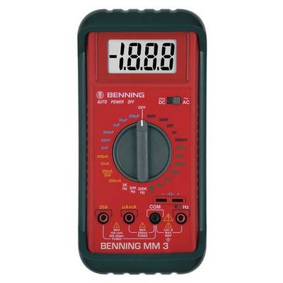 Benning MM 3 Handheld multimeter Digital CAT II 600 V, CAT III 300 V Display (counts): 2000-3