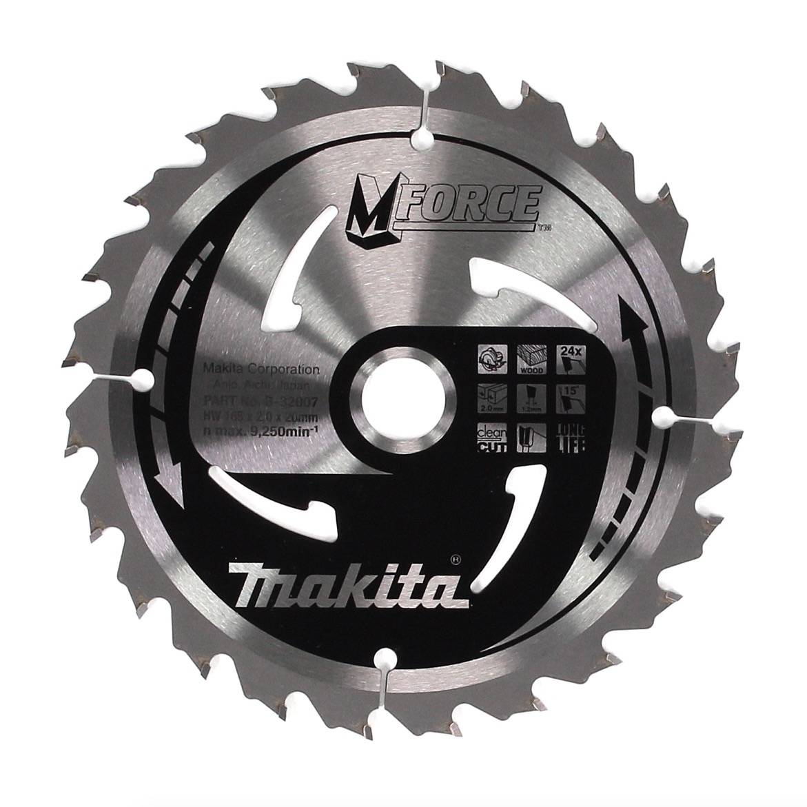 CMT Orange Tools cirkelzaagblad fijne snede HW 165 x 2,2/1,6 x 20 Z=40 15° ATB - 292.165.40H - voor dwarsdoorsneden