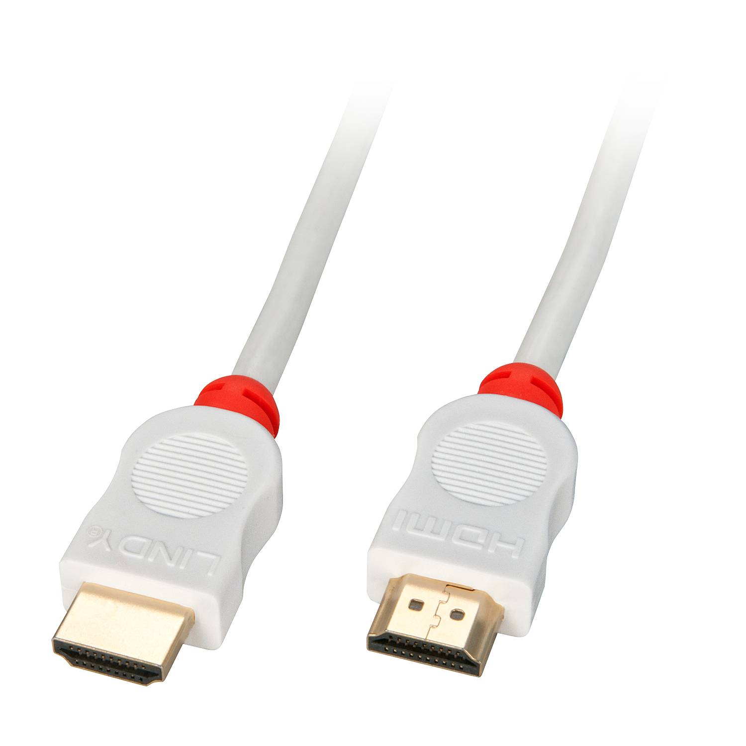 LINDY HDMI Cable HDMI-A plug, HDMI-A plug 0.50 m White 41410 4K UHD, Round, UL-approved, double shielding, rigid core HD-1