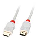 LINDY HDMI Cable HDMI-A plug, HDMI-A plug 0.50 m White 41410 4K UHD, Round, UL-approved, double shielding, rigid core HD-2