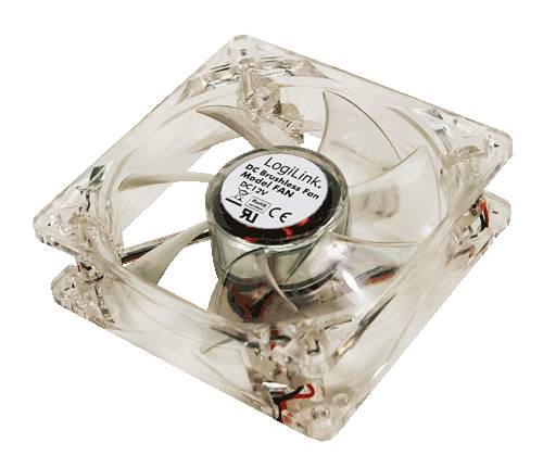 LogiLink FAN104 PC fan Transparent, blue illuminated (W x H x D) 120 x 120 x 25 mm-1