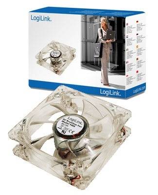 LogiLink FAN104 PC fan Transparent, blue illuminated (W x H x D) 120 x 120 x 25 mm-2