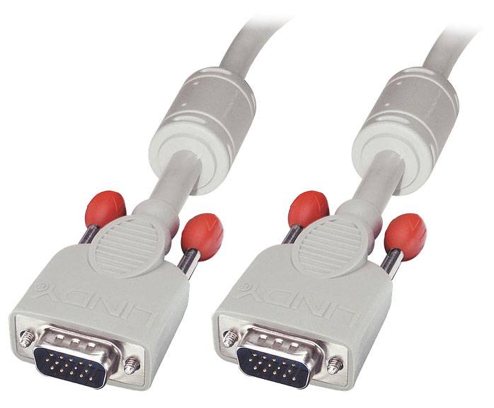 LINDY VGA Cable VGA 15-pin plug, VGA 15-pin plug 2.00 m Grey 36342 VGA cable-1