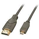 LINDY HDMI Cable HDMI-A plug, HDMI-Micro-D plug 0.50 m Black 41350 4K UHD HDMI cable-2