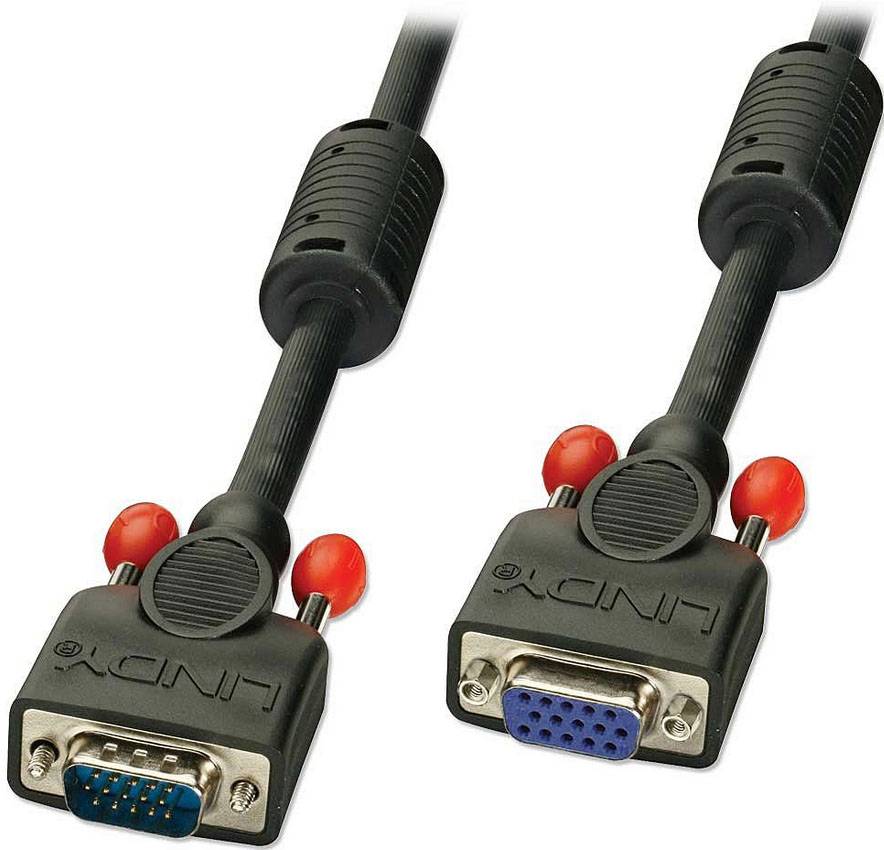 LINDY 36396 VGA Cable extension [1x VGA plug - 1x VGA socket] Black 7.50 m-1