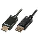LINDY DisplayPort / HDMI Adapter cable DisplayPort plug, HDMI-A plug 5.00 m Black 41704 DisplayPort cable-2