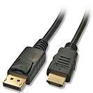 LINDY DisplayPort / HDMI Adapter cable DisplayPort plug, HDMI-A plug 5.00 m Black 41483 DisplayPort cable-2