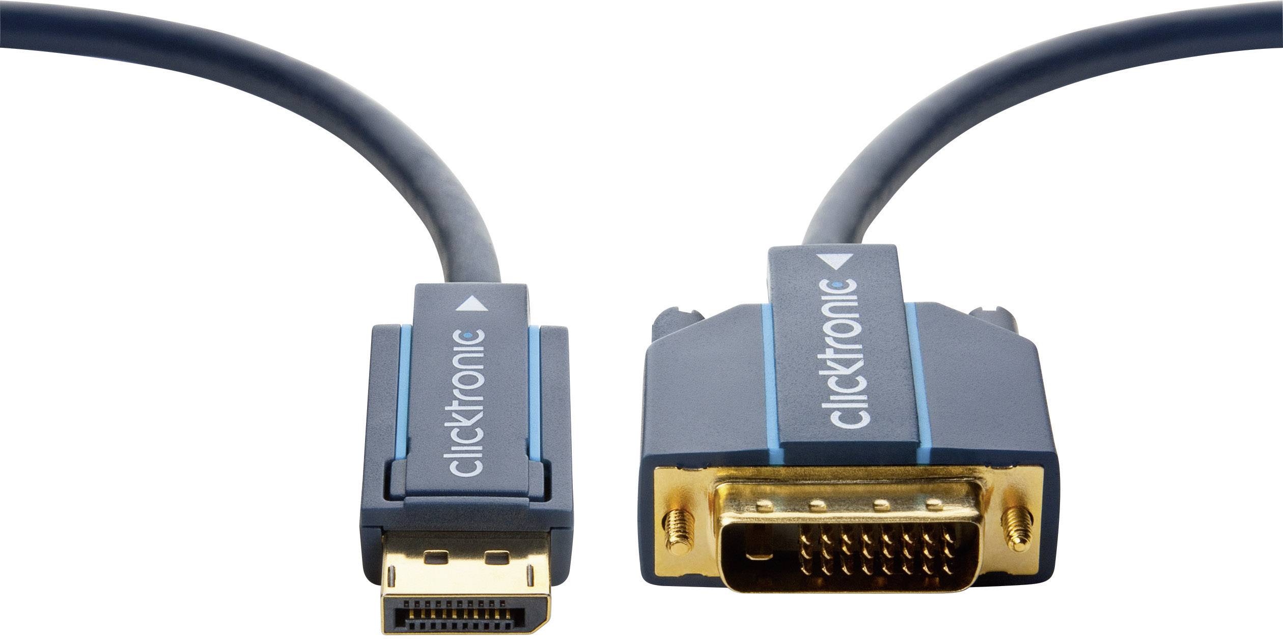 clicktronic DisplayPort / DVI Cable [1x DisplayPort plug 1x DVI plug