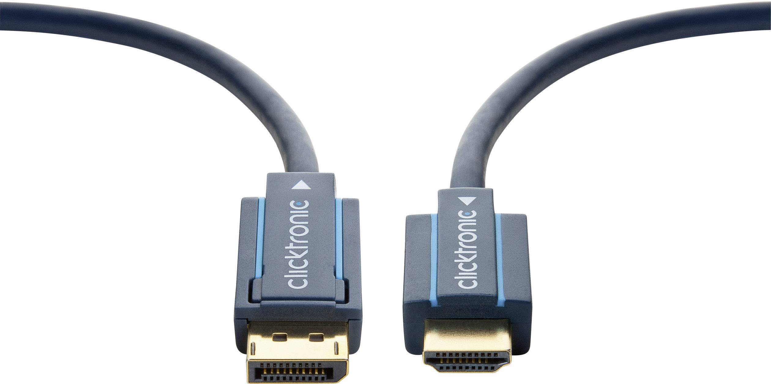 Noodlottig roze kleding clicktronic DisplayPort / HDMI Cable 2.00 m Blue 70720 gold plated  connectors | Conrad.com