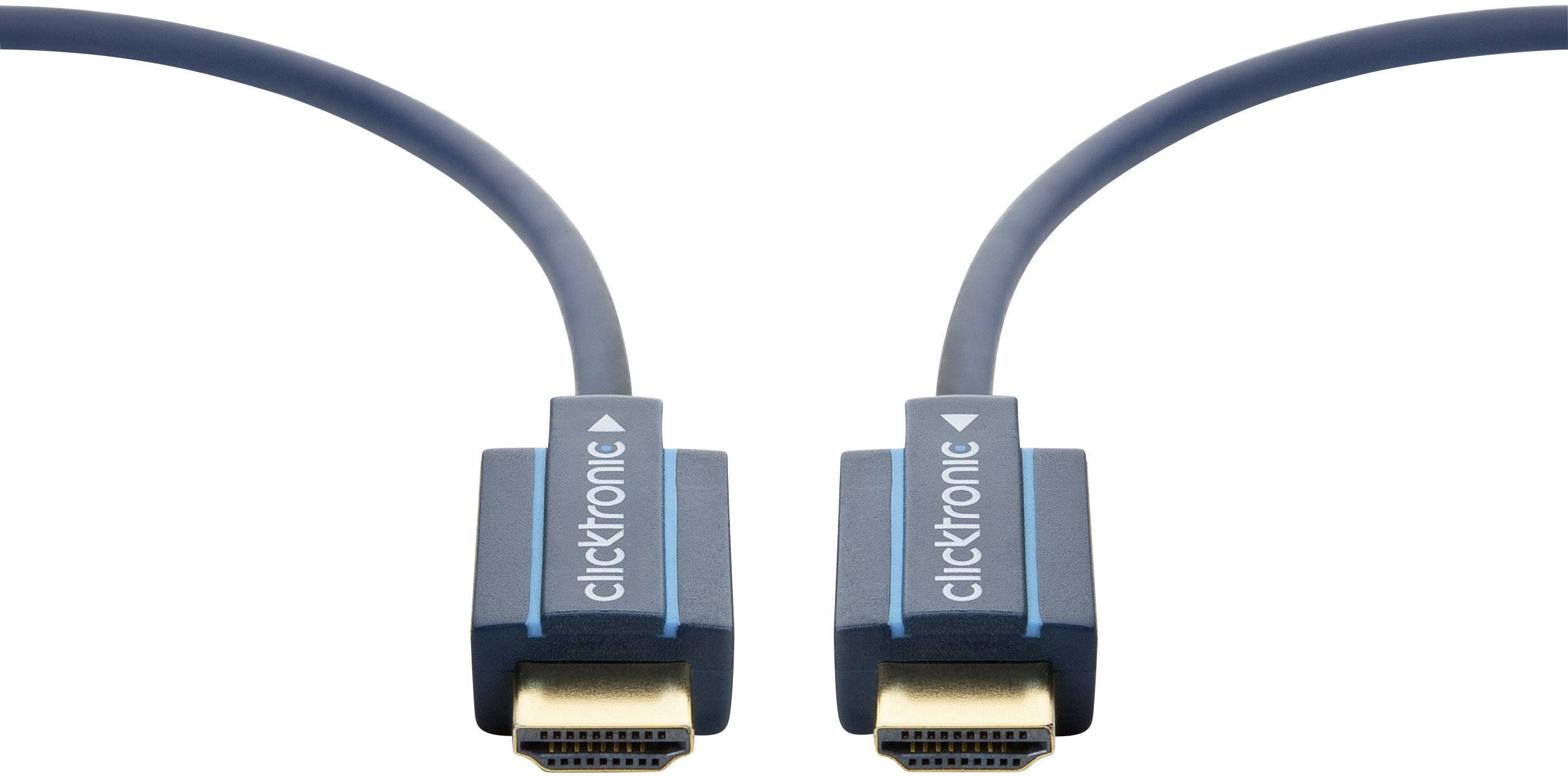 clicktronic HDMI Cable [1x HDMI plug - 1x HDMI plug] 30.00 m Blue