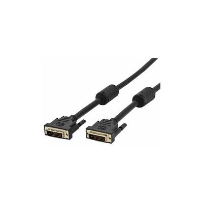 Digitus DVI Cable DVI-D 24+1-pin plug, DVI-D 24+1-pin plug 1.00 m Black AK-320108-010-S screwable DVI cable