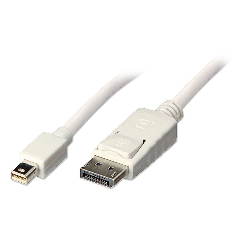 LINDY Mini DisplayPort / DisplayPort Cable Mini DisplayPort plug, DisplayPort plug 2.00 m White 41057 DisplayPort cable-1