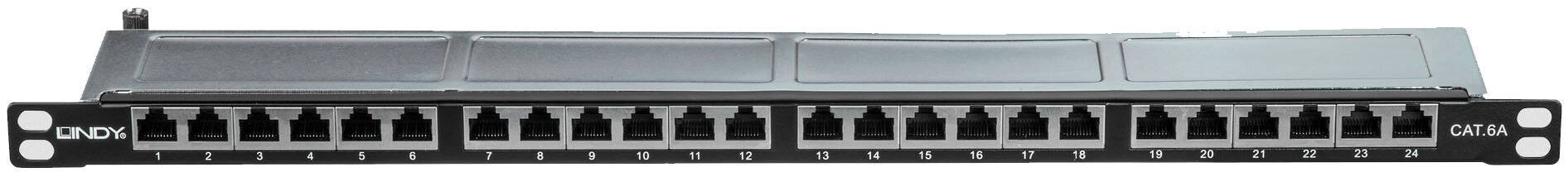 LINDY Patch-Panel 24 ports Network patch panel 483 mm (19") CAT 6A 0.5 U Multicolour Equipped-5