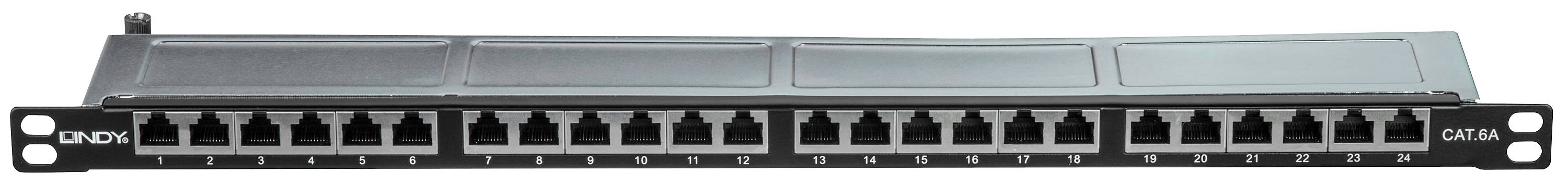 LINDY Patch-Panel 24 ports Network patch panel 483 mm (19") CAT 6A 0.5 U Multicolour Equipped-2