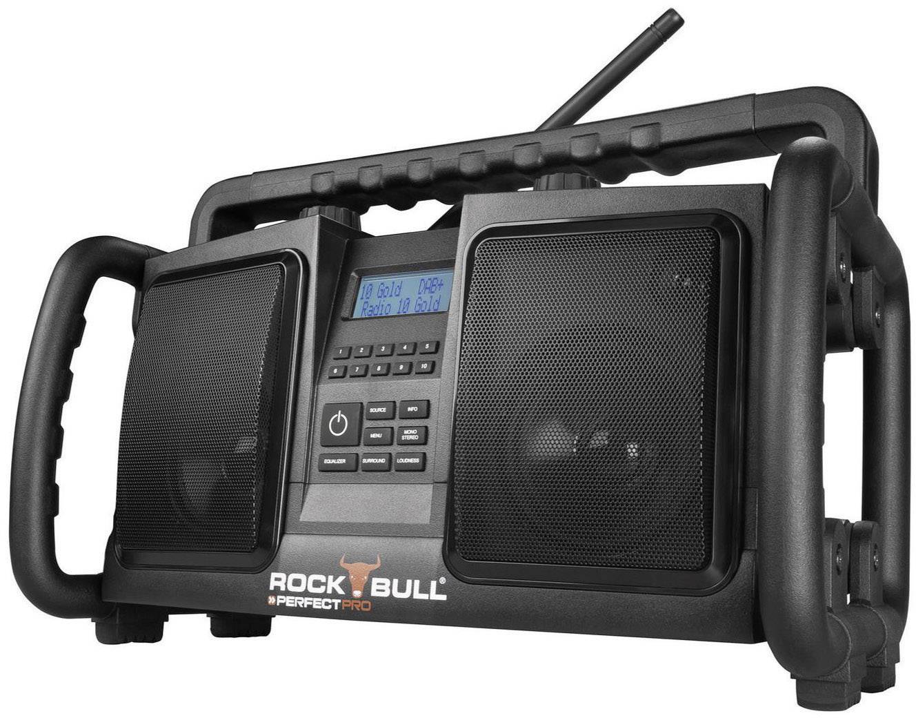 PerfectPro Rockbull Workplace radio DAB+, FM AUX splashproof, dustproof Black