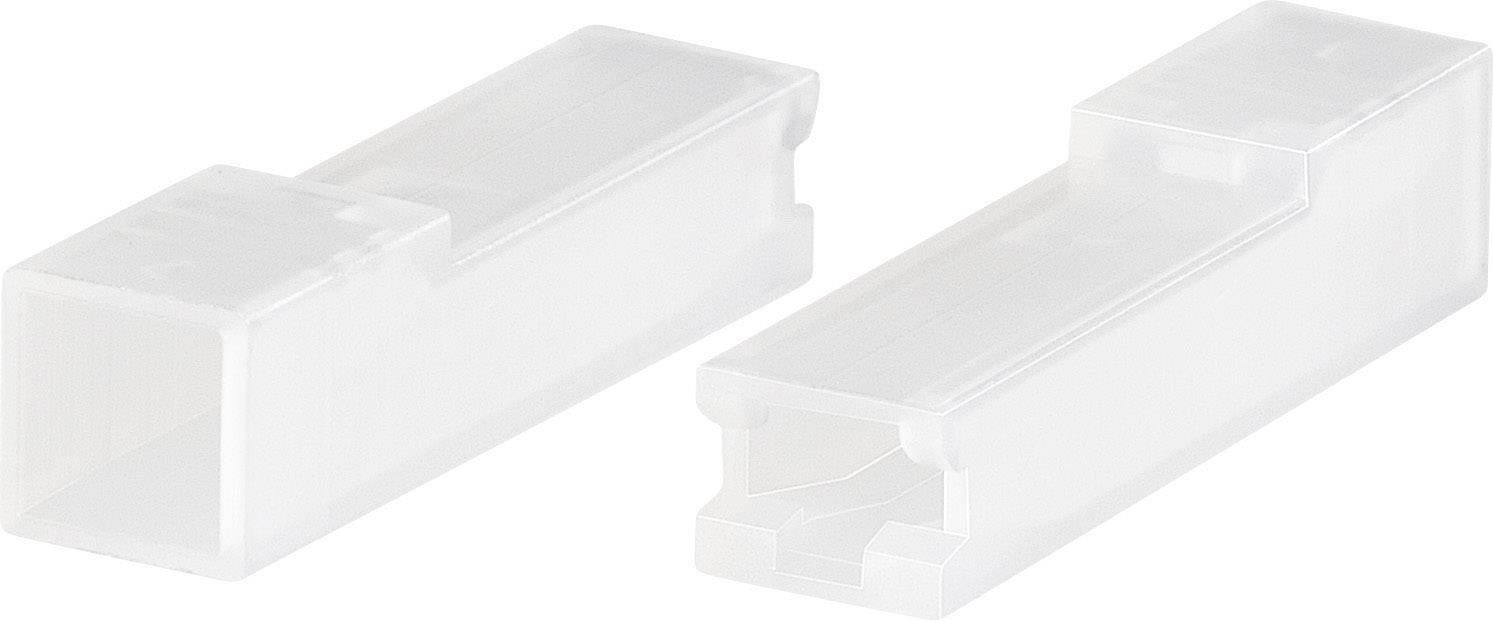 Two transparent, rectangular plastic blade holders, placed side by side on a white background.