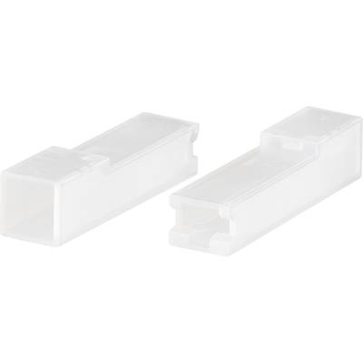 Two transparent, rectangular plastic blade holders, placed side by side on a white background.