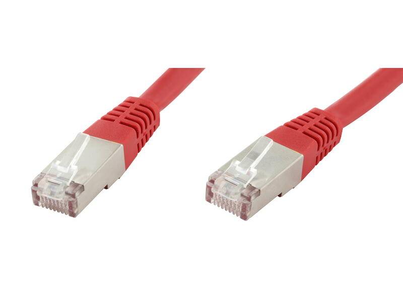 econ connect F6TP0,5RT RJ45 Network cable, patch cable CAT 6 S/FTP 0.50 m Red Twin shield 1 pc(s)-0