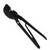 A black crimping tool with long handles, used for securing composite materials or cable connectors.