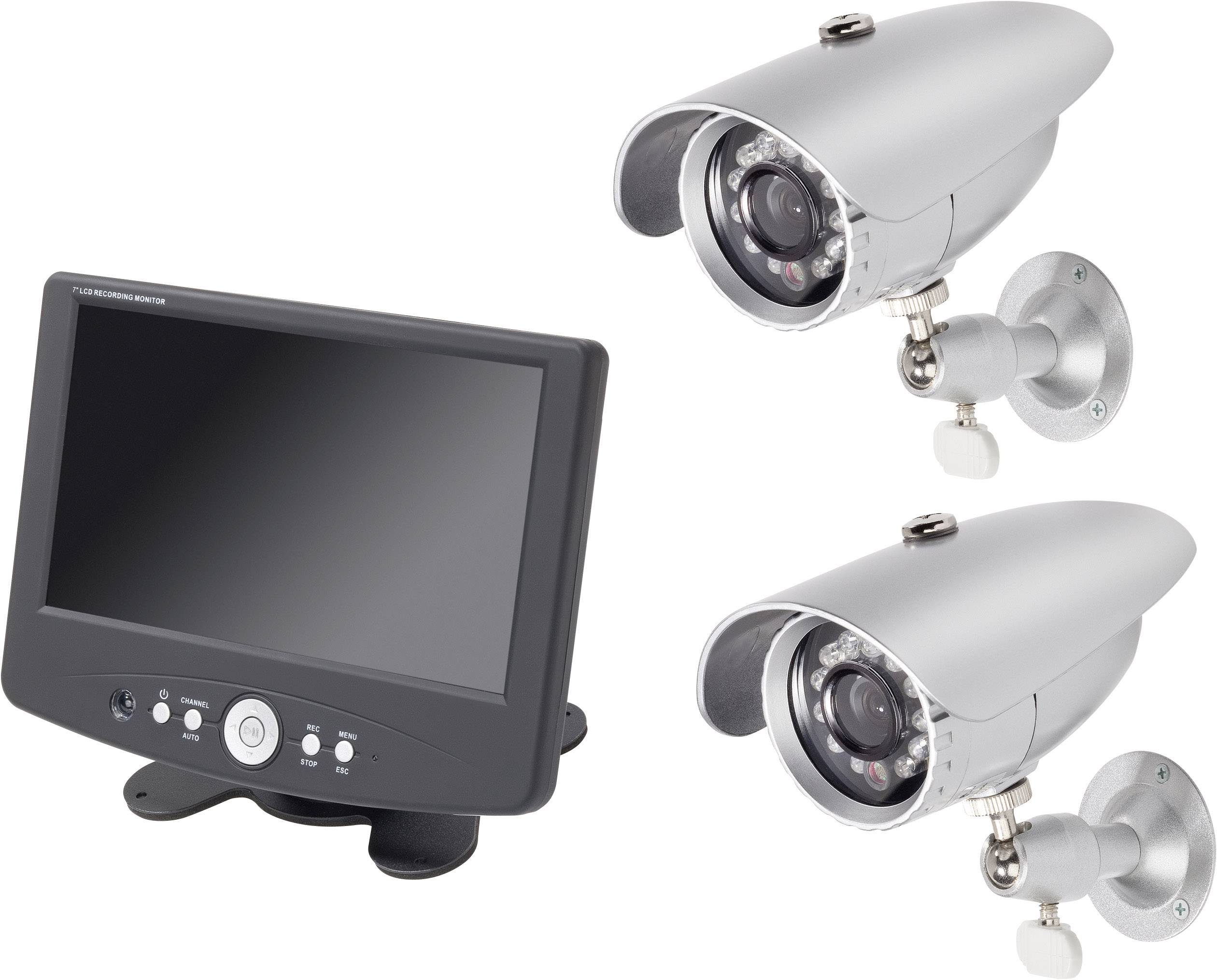Analog CCTV camera set 2channel incl. 2 cameras 640 x 480 pix from