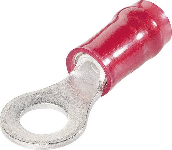 TE Connectivity 31890 Ring terminal  Cross section (max.)=1.60 mm² Hole Ø=4.17 mm Partially insulated Red 1 pc(s)