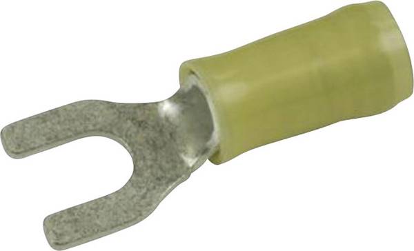 TE Connectivity 130496 U terminal 2.70 mm² 6 mm² Hole Ø=4.3 mm Partially insulated Yellow 1 pc(s)