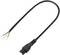 Black network cable with open end and cloverleaf connector, suitable for electrical appliances.