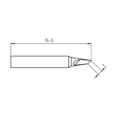 Weller RTP 010 K Soldering tip Knife-tip 45° Tip length 16.6 mm Content 1 pc(s)-0
