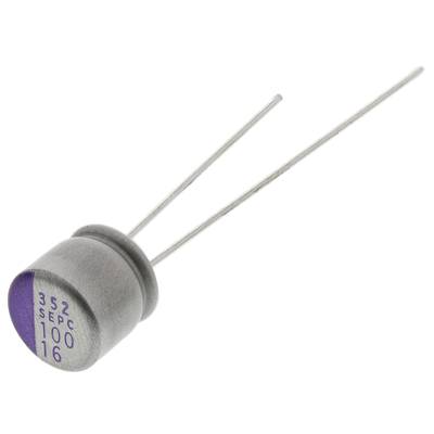 Panasonic 16SEPC100M Electrolytic capacitor Radial lead 2.5 mm 100 µF 16 V DC 20 % (Ø x H) 6.3 mm x 6 mm 1 pc(s) 