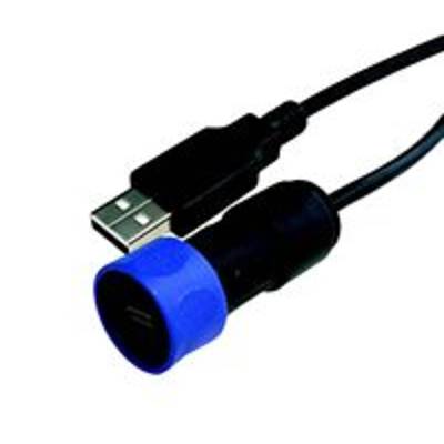 Bulgin USB cable USB 2.0 USB-A plug, USB Micro-B plug 3.00 m Black, Blue  PXP4040/B/3M00