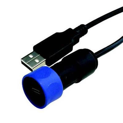 Bulgin USB cable USB 2.0 USB-A plug, USB Micro-B plug 5.00 m Black, Blue  PXP4040/B/5M00