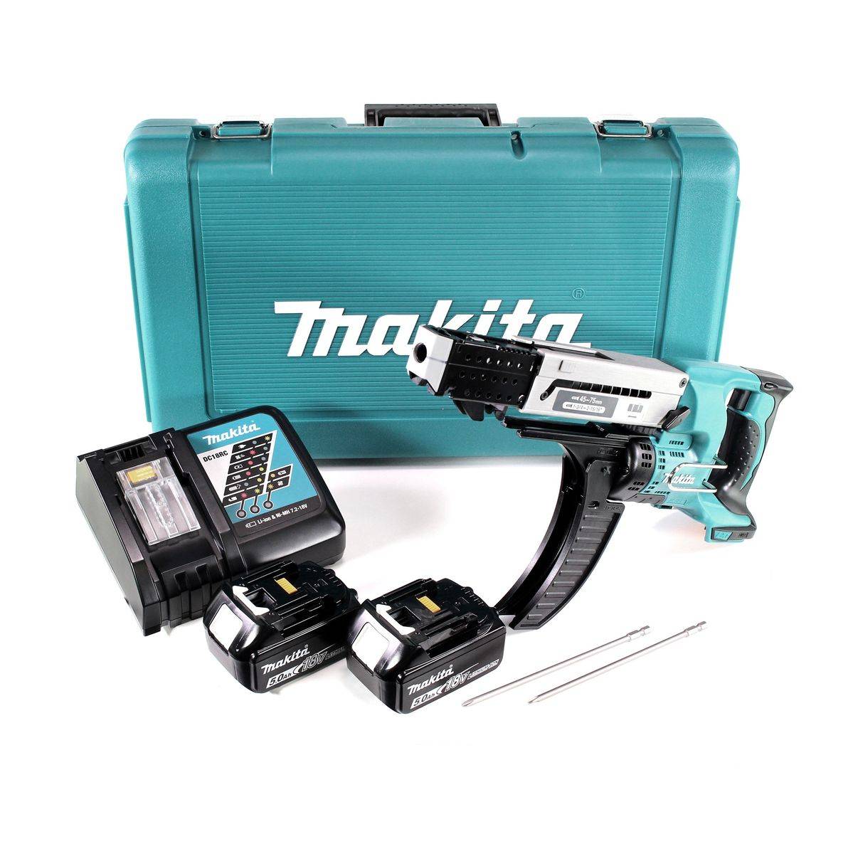 Makita DFR750RTE DFR750RTE Cordless screwdriver (+ screw magazine attachment) 18 V 5 Ah-1