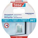 tesa® Mounting tape for transparent surfaces & glass 20kg/m, double sided adhesive tape - ideal for fixing objects on transparent surfaces