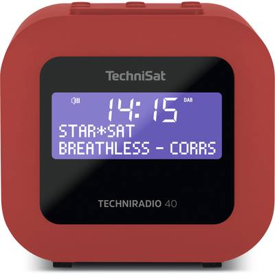 TechniSat TECHNIRADIO 40 Radio alarm clock DAB+, FM   Battery charger Red