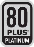 A rectangular logo with the inscription '80 PLUS Platinum', indicating high energy efficiency for power supplies.